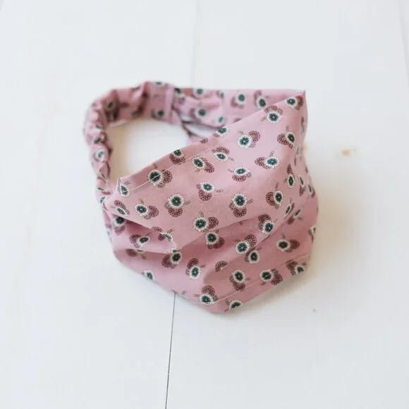 Wide Summer Floral Fitness Yoga Beach Head Scarf Headband Bandeau Hair Accessory - Picture 4 of 4